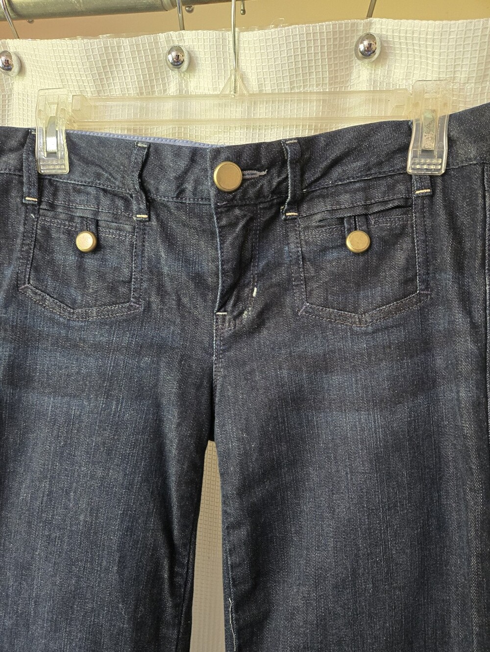 Classic Women's Dark Wash Flared Jeans - - Picture 2 of 7
